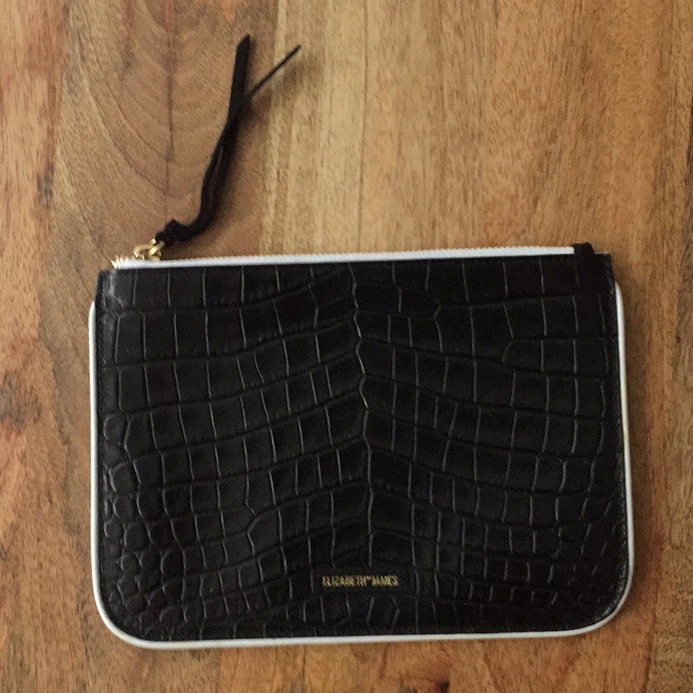 Elizabeth and James Croc Embossed Leather Pouch